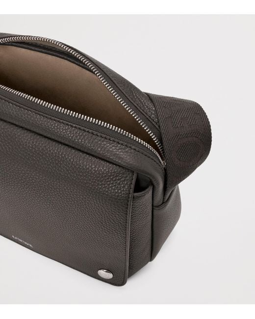 Loewe Black Medium Leather Pebble Messenger Bag for men