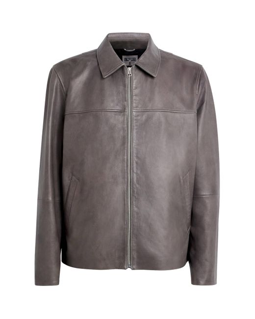 Rag & Bone Gray Leather Bomber Jacket for men