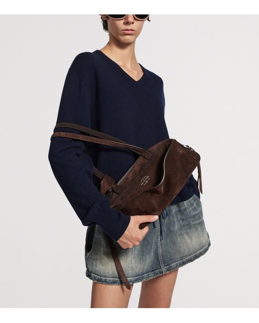 Balenciaga Brown Small Leather Carrie Bowling Top-Handle Bag