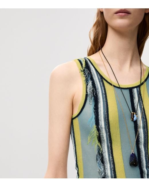 Loewe Blue X Paula's Ibiza Stripe Fringe-Detail Tank Top
