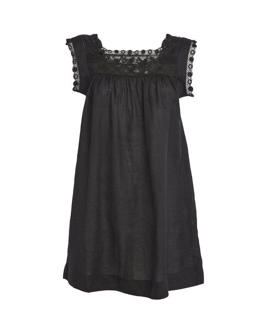 Doen Black Ramie Almadia Mini Dress
