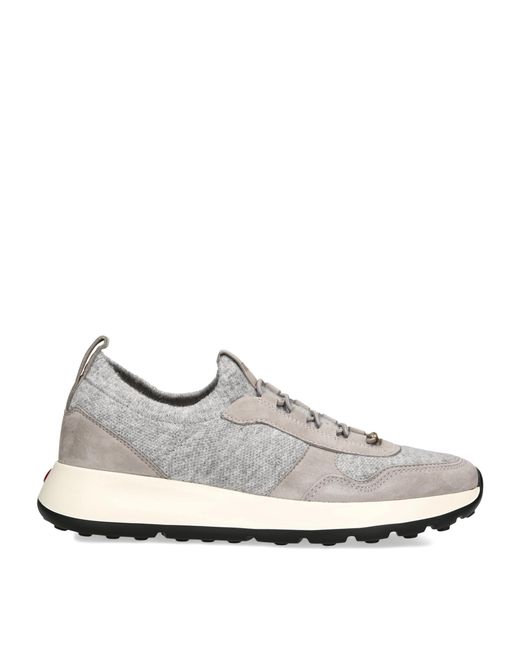 Tod's White Suede-Knit Dot Sneakers