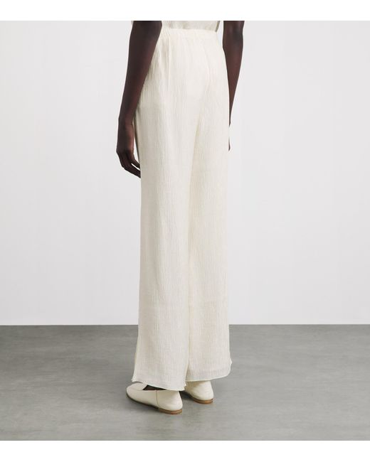 Anine Bing White Crinkled Aden Trousers