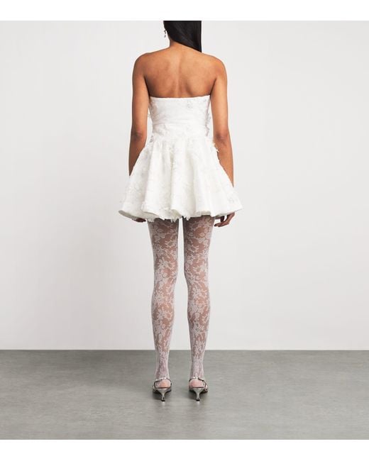Maje White Embellished Floral Mini Dress