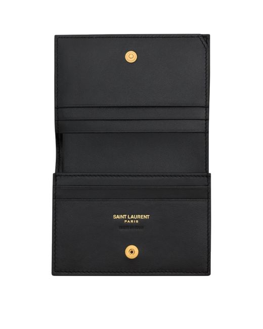 Saint Laurent Black Monogram Metalassé Bifold Wallet