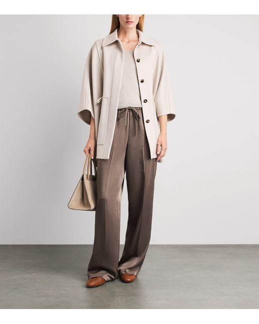 Agnona White Wool-Silk-Cashmere Scoop-Neck Sweater