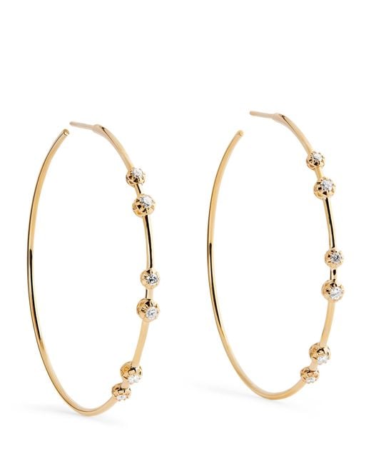 Jacquie Aiche Metallic And Diamond Sophia Hoop Earrings