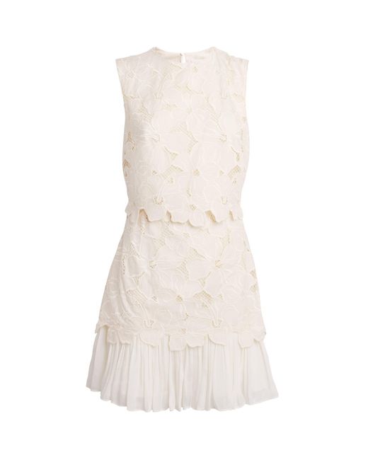 Sandro Natural Guipure Lace Mini Dress