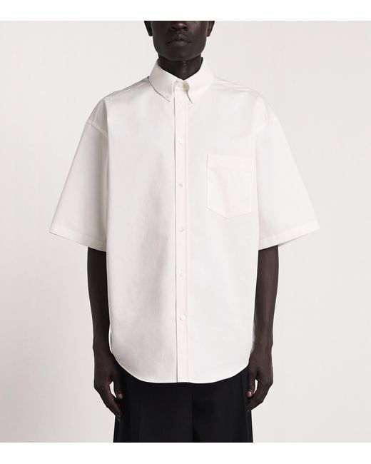 Balenciaga White Cotton Security Tape Shirt for men