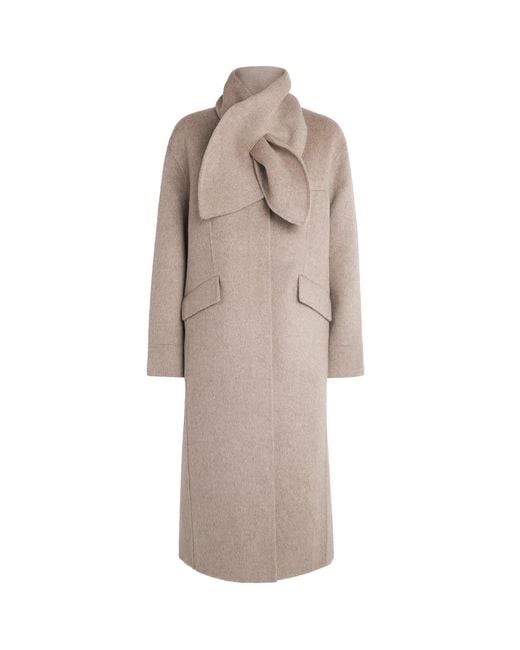Claudie Pierlot Natural Wool-Blend Longline Coat