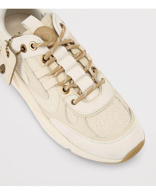 Kurt Geiger Natural Suede-Trim Runner Low-Top Sneakers for men