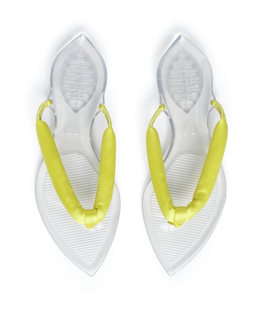 Alaïa Yellow Invisible Thong Flip Flops