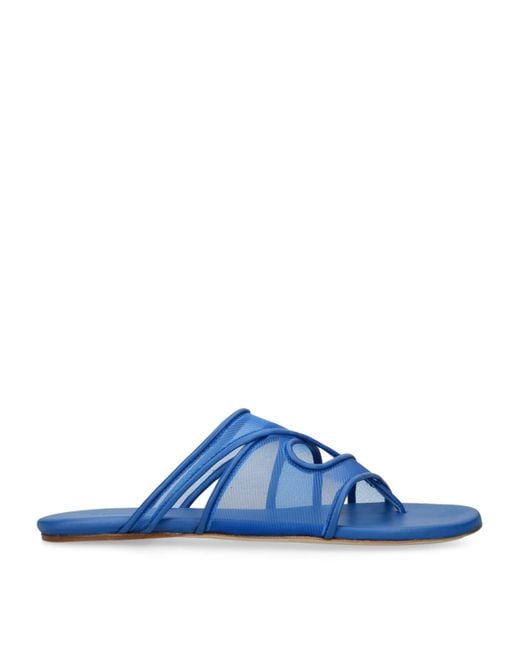 Christopher Esber Blue Mesh Ringer Flip Flops