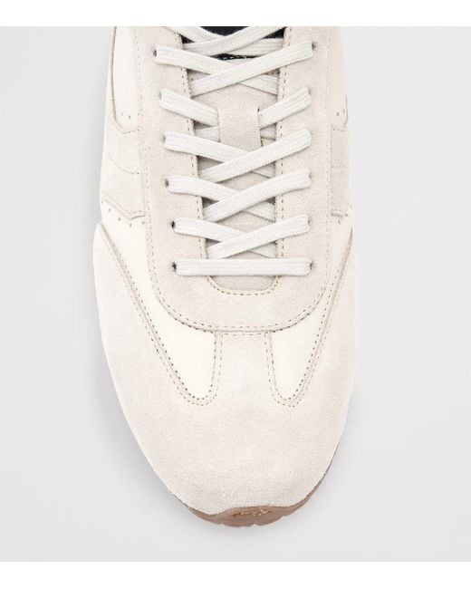 AllSaints White Leather-Suede Liam Hex Sneakers