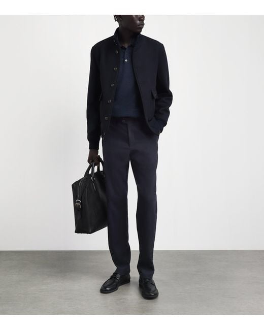 Marco Pescarolo Blue Stretch-Virgin Wool-Cashmere Trousers for men