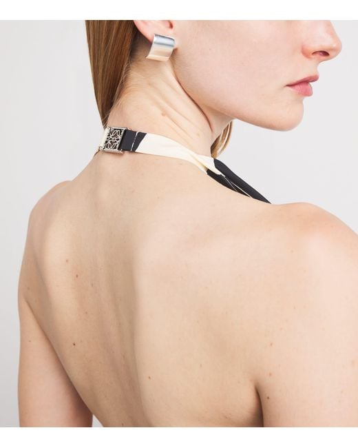Loewe White Silk Halterneck Top