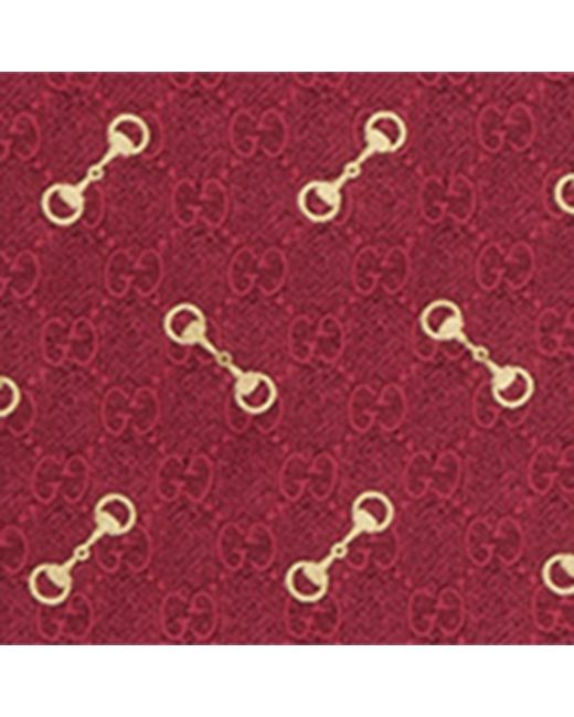 Gucci Red Silk Horsebit Scarf