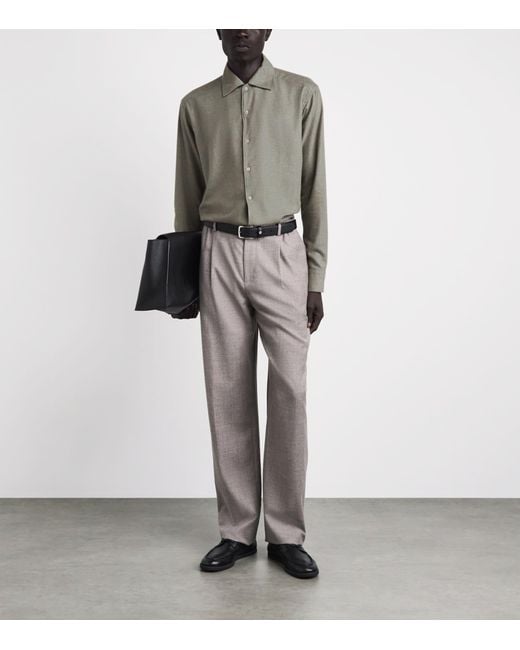 Colombo Gray Cotton Twill Shirt for men