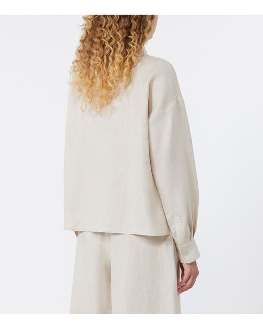 Weekend by Maxmara White Linen Shirt Jacket