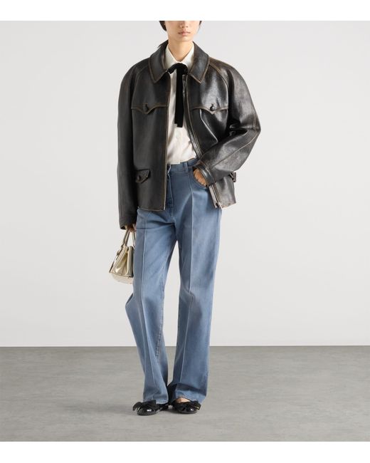 Prada White Silk Pussybow Shirt