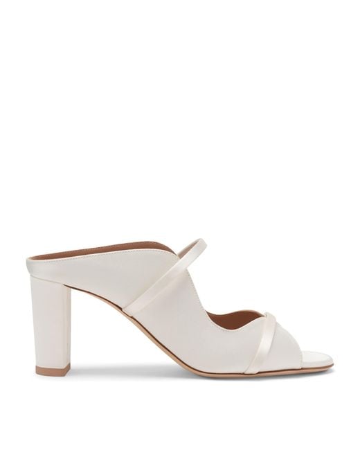 Malone Souliers White Satin Norah Heeled Sandals 70