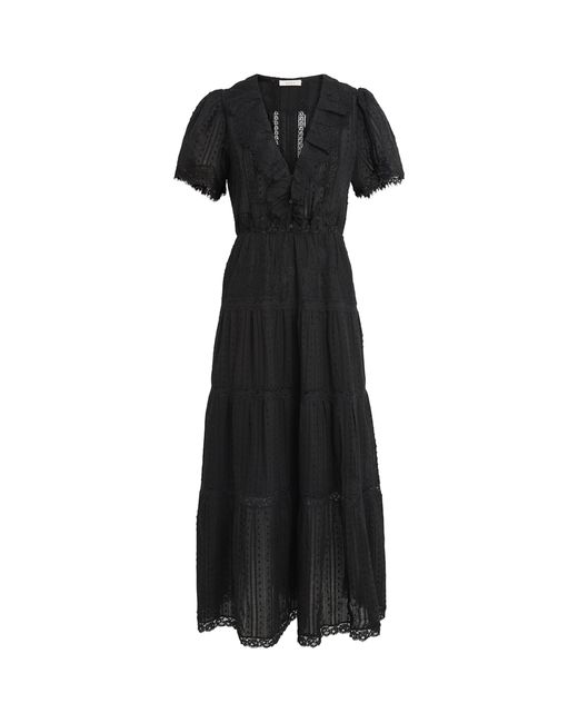 Doen Black Cotton Gabriella Midi Dress