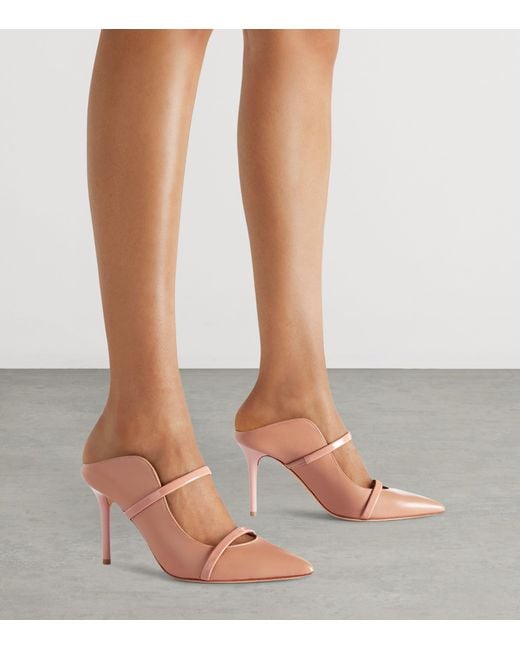 Malone Souliers Pink Leather Maureen Mules 100