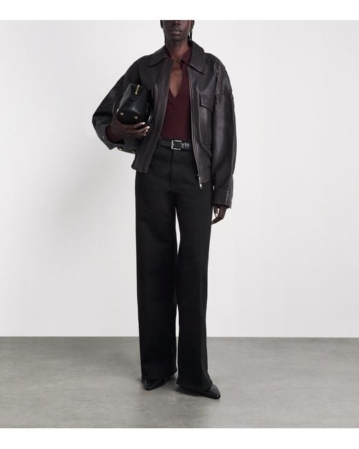 Citizens of Humanity Black Lyra Wide-Leg Jeans