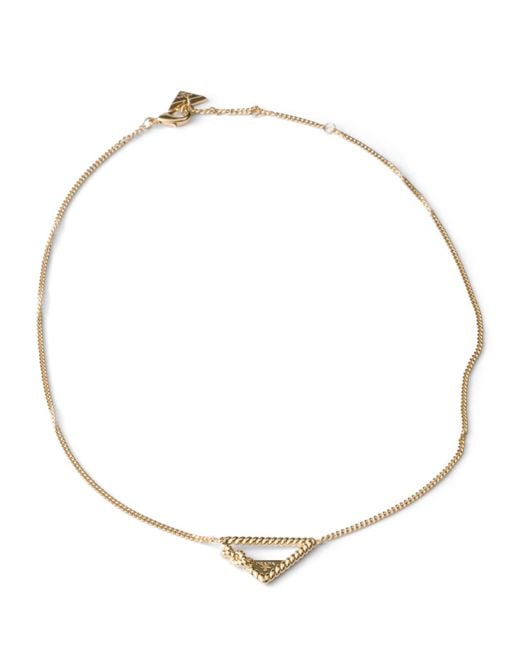 Prada Metallic Triangle Necklace