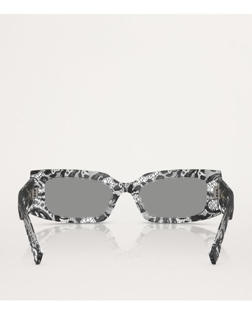 Dolce & Gabbana Gray Acetate Rectangular Sunglasses