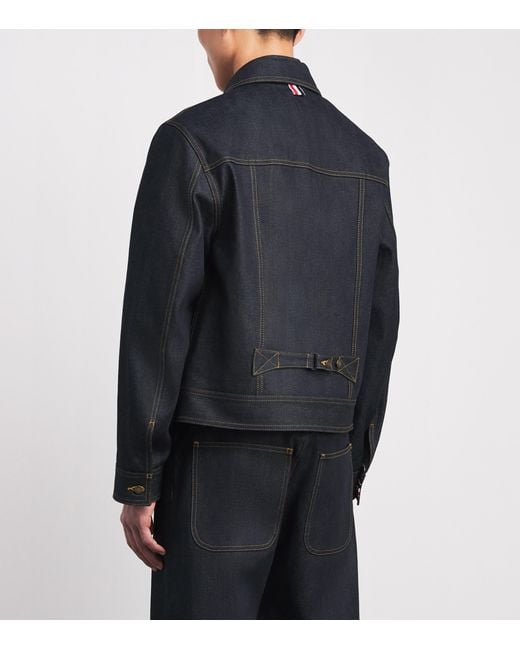 Thom Browne Blue Selvedge Denim Jacket for men