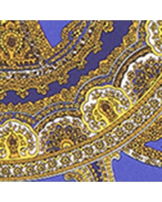 Saint Laurent Blue Silk Paisley Print Scarf