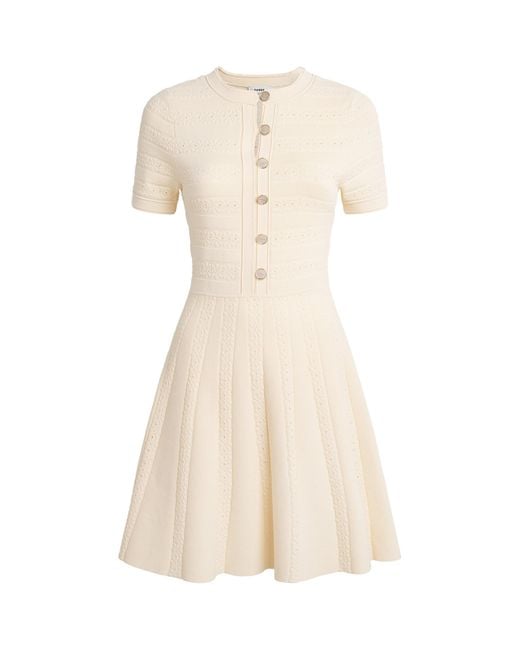 Sandro Natural Knitted Button-Up Mini Dress