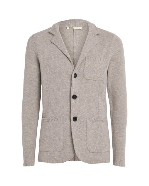 Maurizio Baldassari Gray Wool-Cotton Blend Cortina Cardigan for men