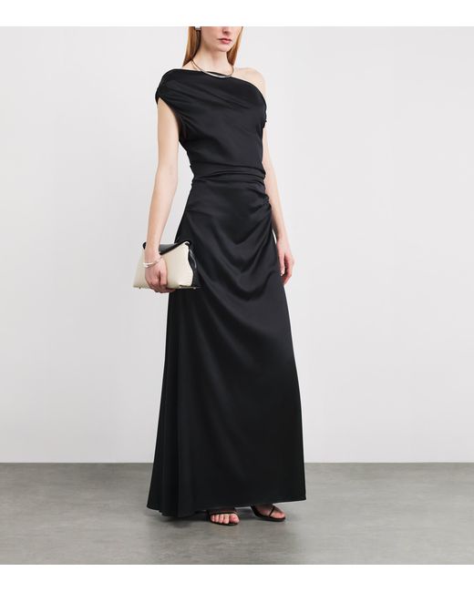 Staud Black Silk-Blend Phare Maxi Dress