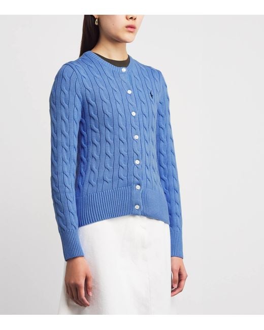 Polo Ralph Lauren Blue Cotton Cable-Knit Cardigan