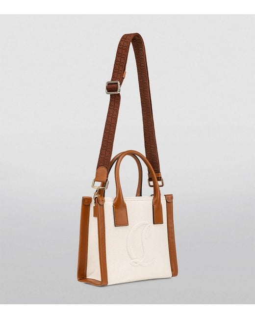 Christian Louboutin Brown By My Side Mini Canvas Tote Bag