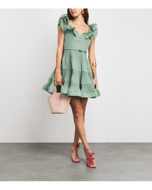 open lace back dress Zimmermann Rebellion Marine Long Sleeve Mini Dress main image 1