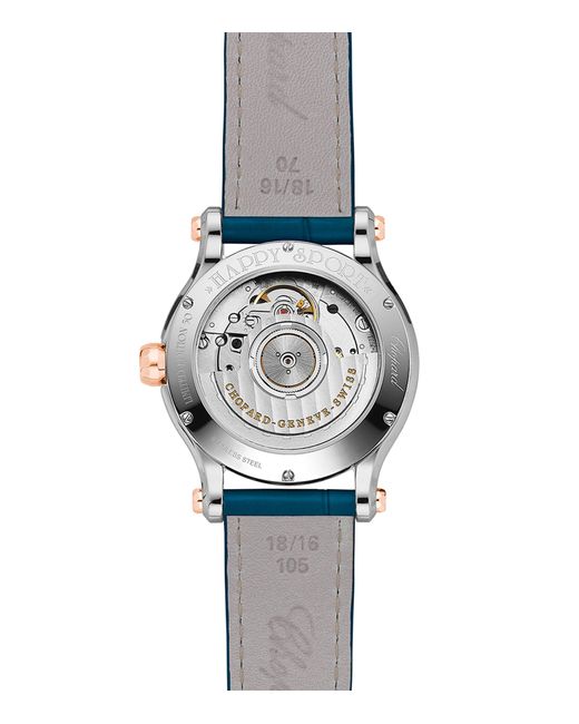 Chopard Blue Stainless Steel And Diamond Happy Sport Watch