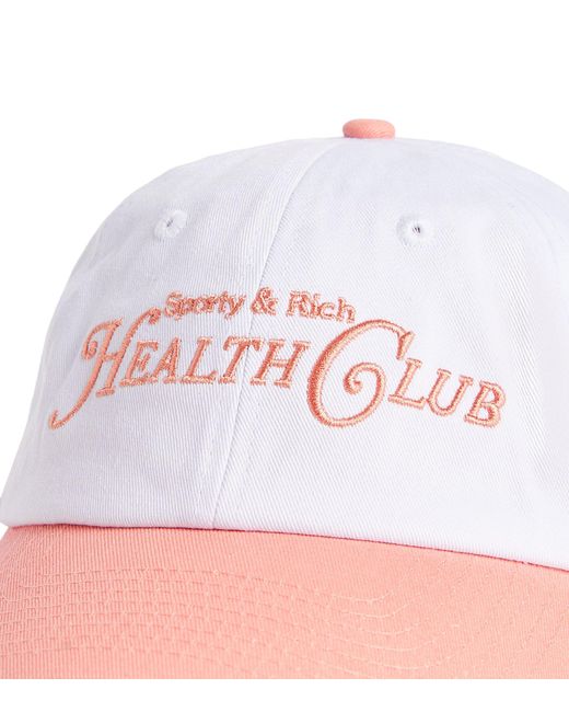 Sporty & Rich Pink Embroidered Rizzoli Baseball Cap