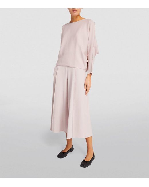 Issey Miyake Pink Cropped Campagne Wide-leg Trousers