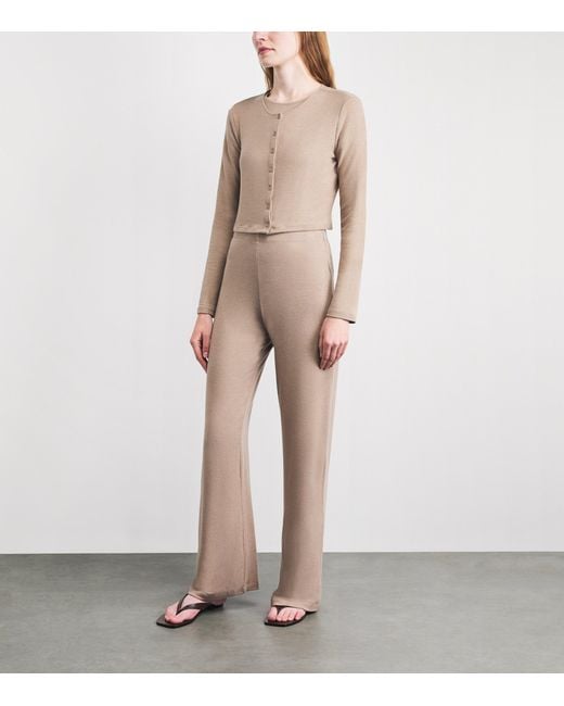 Leset Natural Lauren Wide-Leg Lounge Trousers