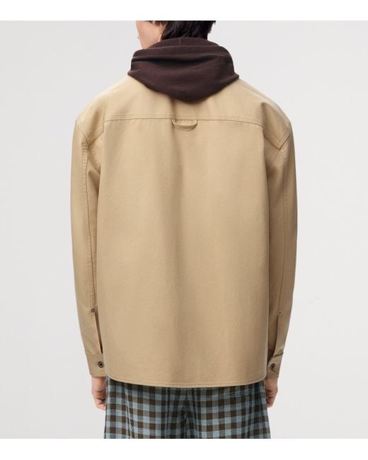 Loewe Natural Leather-Trim Overshirt for men