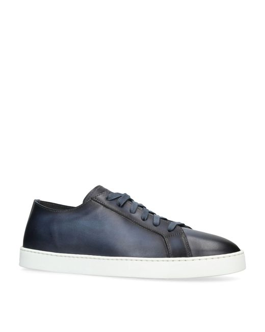 Magnanni Shoes Blue Leather Cowes Sneakers for men