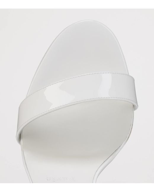Christian Louboutin White Zeezeenella Patent Leather Sandals 100