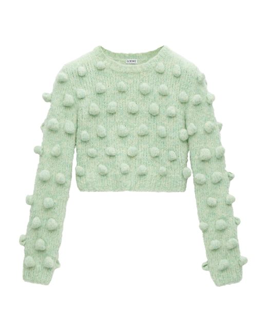 Loewe Green Cropped Bubble Sweater