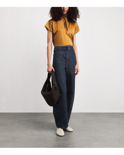 Lemaire Blue Twisted Belted Jeans