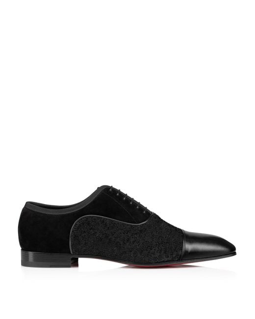 Christian Louboutin Black Greggo Calfskin Oxford Shoes for men