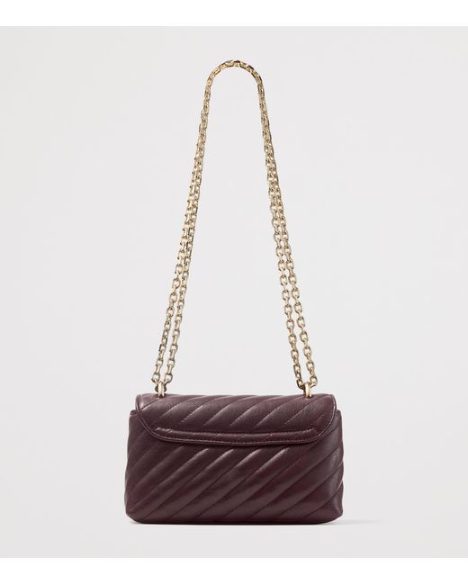 Jimmy Choo Purple Medium Quilted Leather Curve Cross-Body Bag