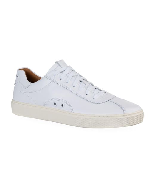 Polo Ralph Lauren White Court 100 Luxe Leather Sneakers for men